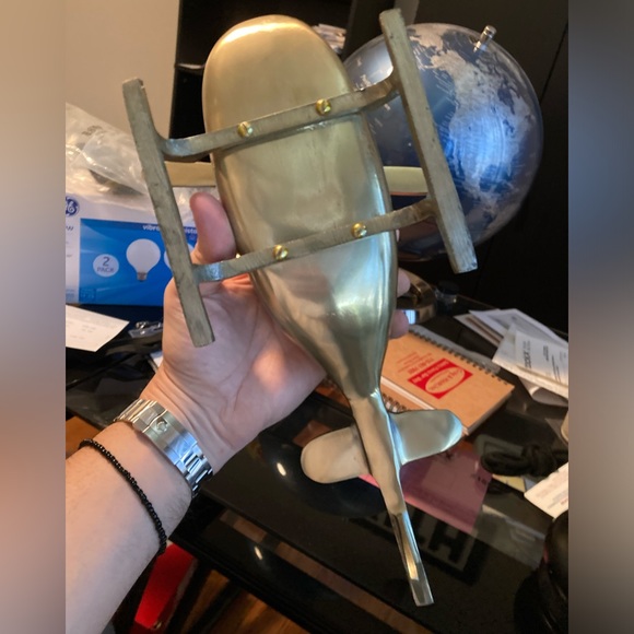 Gold Aluminum Decorative Helicopter Desk Top Decor New - Picture 4 of 4